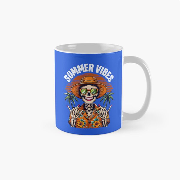 Item preview, Summer Vibes Skeleton Girl – Bold Tropical Skull with Sunset & Palms designed and sold by Ladidia.