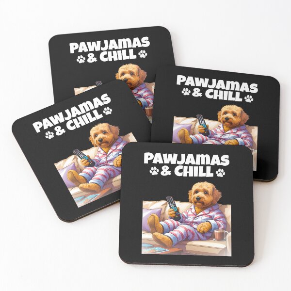 Item preview, Pawjamas & Chill – Cute Goldendoodle in Pajamas Watching TV Design designed and sold by Fredster1966.