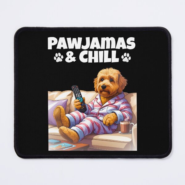 Item preview, Pawjamas & Chill – Cute Goldendoodle in Pajamas Watching TV Design designed and sold by Fredster1966.