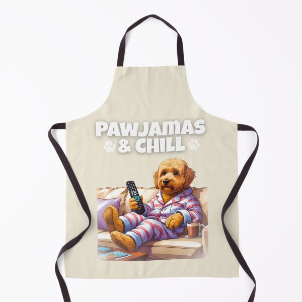 Item preview, Pawjamas & Chill – Cute Goldendoodle in Pajamas Watching TV Design designed and sold by Fredster1966.
