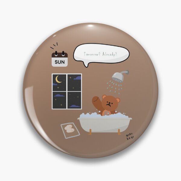 Item preview, Tomorrow? Already? | Mono Bear Weekly Mood Series ( Light Brown Background )  designed and sold by mintmono-studio.