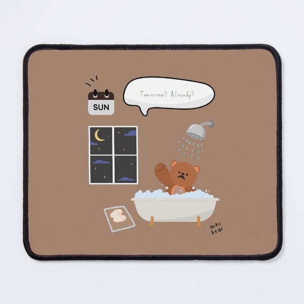 Item preview, Tomorrow? Already? | Mono Bear Weekly Mood Series ( Light Brown Background ) designed and sold by mintmono-studio.