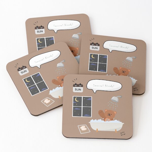 Item preview, Tomorrow? Already? | Mono Bear Weekly Mood Series ( Light Brown Background )  designed and sold by mintmono-studio.