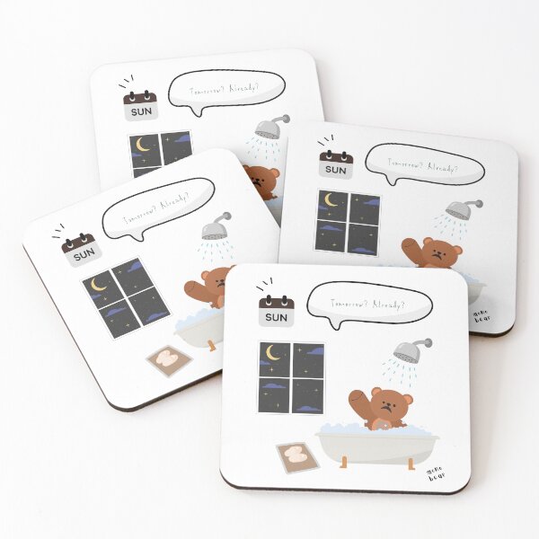 Item preview, Tomorrow? Already? | Mono Bear Weekly Mood Series ( White / Transparent ) designed and sold by mintmono-studio.