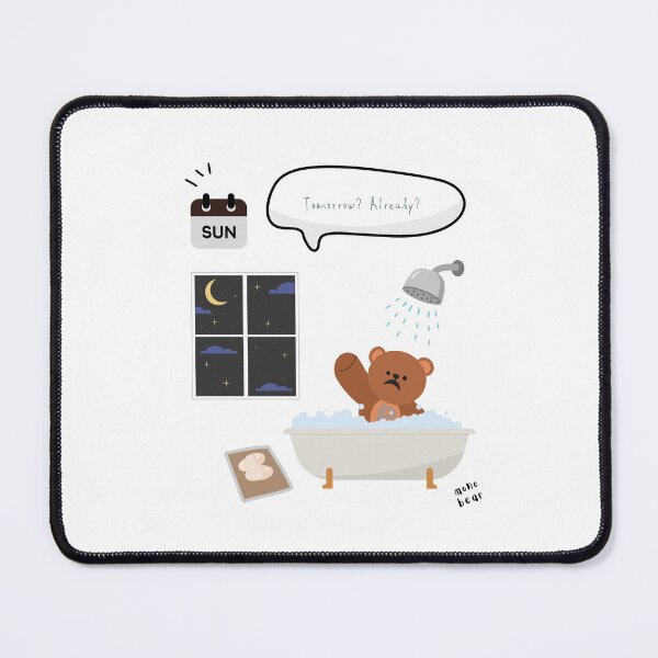 Item preview, Tomorrow? Already? | Mono Bear Weekly Mood Series ( White / Transparent ) designed and sold by mintmono-studio.