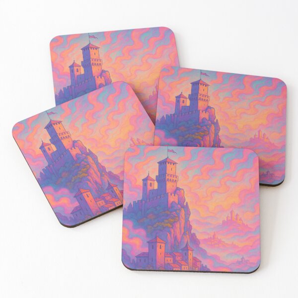 Item preview, Psychedelic San Marino Art | Trippy Castle Landscape | Retro Microstate Travel Poster | Surreal Mountain View | Vibrant Europe Wall Art designed and sold by PaintedPixels01.