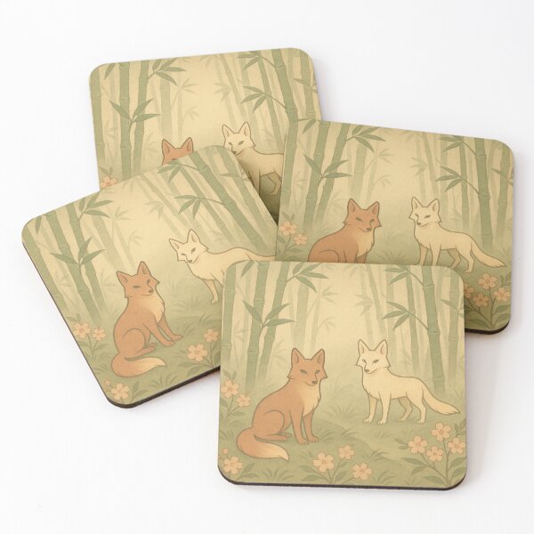 Item preview, Foxes between fog and bamboo designed and sold by DarkTonight.