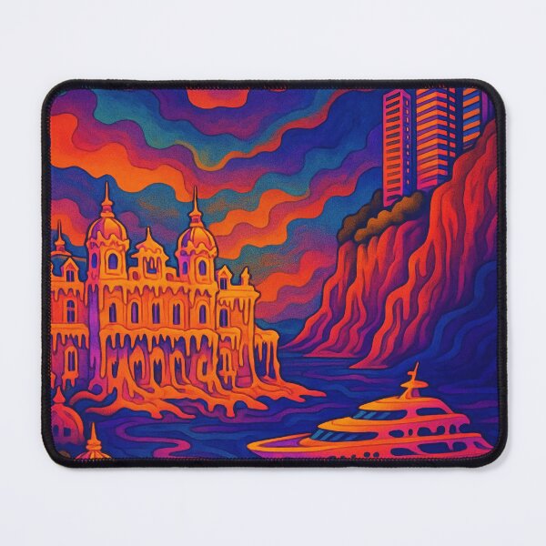 Item preview, Psychedelic Monaco Vibes | Trippy French Riviera Art | Surreal Coastal City Poster | Groovy Europe Travel Decor | Colorful Monaco Skyline designed and sold by PaintedPixels01.