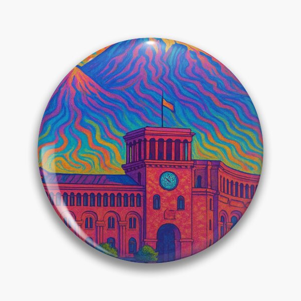 Item preview, Psychedelic Yerevan Cityscape | Trippy Armenia Art | Surreal Mount Ararat Scene | Colorful Yerevan Aesthetic | Retro Travel Poster designed and sold by PaintedPixels01.