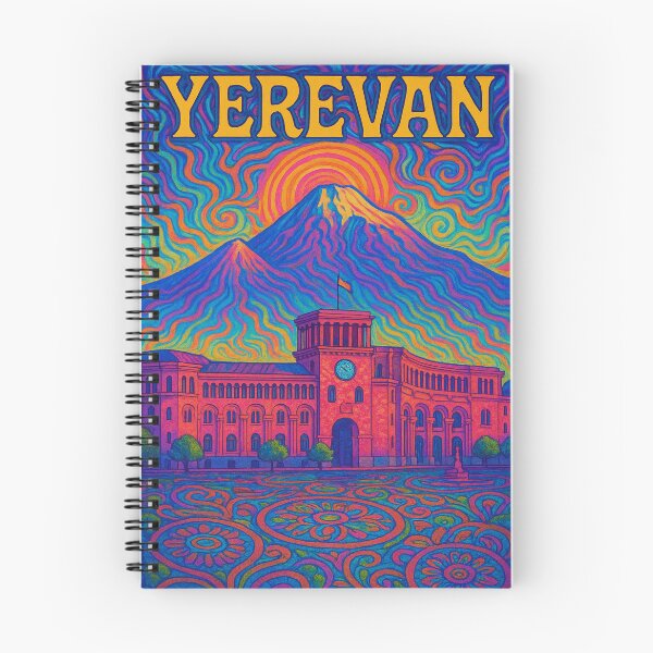 Item preview, Psychedelic Yerevan Cityscape | Trippy Armenia Art | Surreal Mount Ararat Scene | Colorful Yerevan Aesthetic | Retro Travel Poster designed and sold by PaintedPixels01.