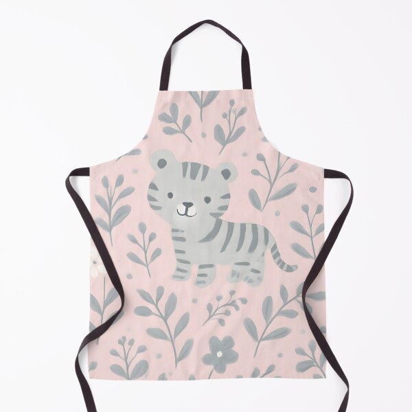 Item preview,  Cute Grey Tiger Seamless Pattern on Pink Background designed and sold by SassyArtistry.