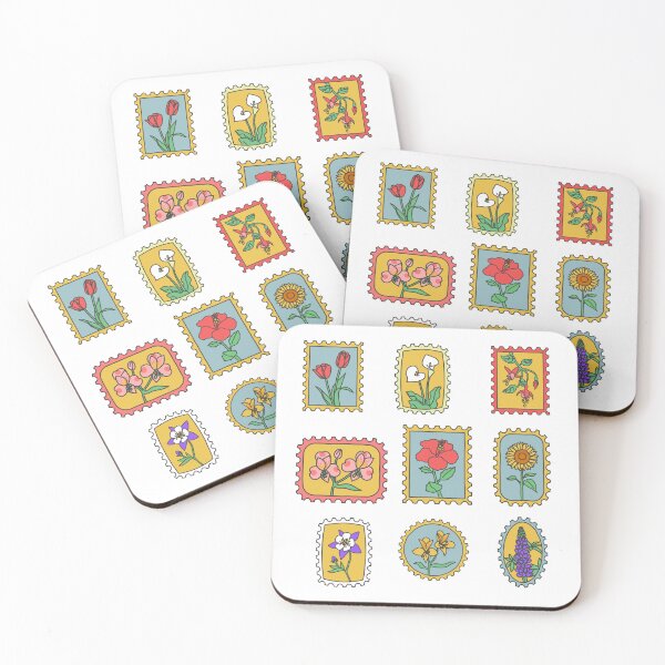 Item preview, Flower Postage Stamps Set designed and sold by ami.creations.