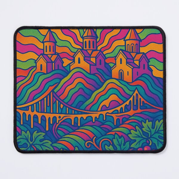 Item preview, Psychedelic Tbilisi Poster | Trippy Old Town Art | Colorful Georgia Travel Print | Surreal Tbilisi Aesthetic | Retro Europe Wall Decor designed and sold by PaintedPixels01.