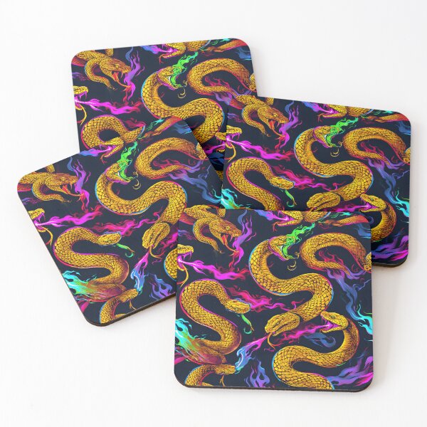 Item preview, Three-Headed Snake Pattern – Neon Fire Serpent Graphic Tee designed and sold by JonHale.