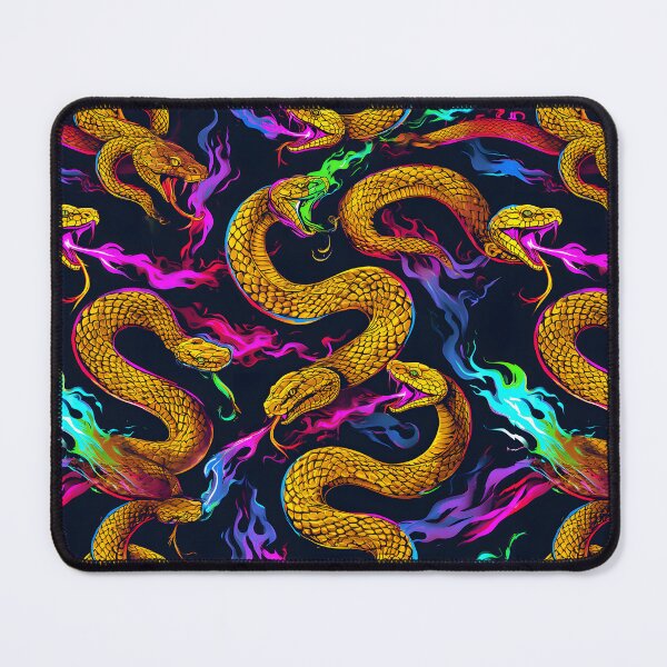 Item preview, Three-Headed Snake Pattern – Neon Fire Serpent Graphic Tee designed and sold by JonHale.