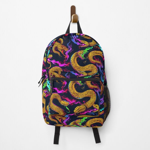 Item preview, Three-Headed Snake Pattern – Neon Fire Serpent Graphic Tee designed and sold by JonHale.