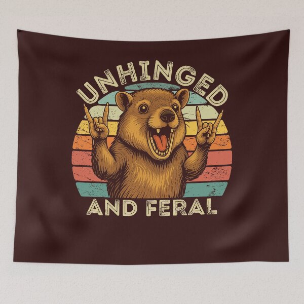 Item preview, Unhinged And Feral Rock Hyrax Awawa Vintage Funny designed and sold by d247.