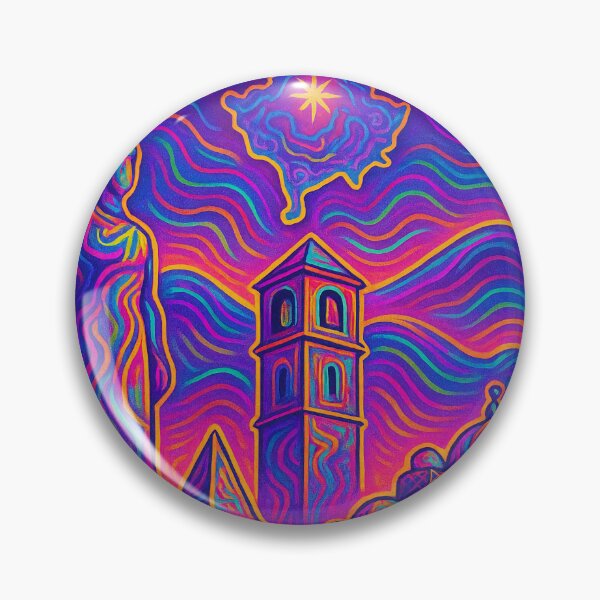 Item preview, Psychedelic Pristina Skyline | Vibrant Kosovo Wall Art | Trippy Eastern Europe Poster | Retro Cityscape | Surreal Urban Vibes designed and sold by PaintedPixels01.