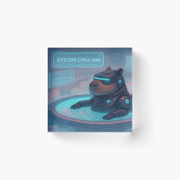 Item preview,  Cyber Capybara Relaxing in Virtual Hot Tub designed and sold by SassyArtistry.