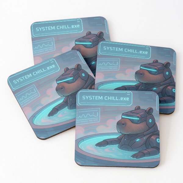 Item preview,  Cyber Capybara Relaxing in Virtual Hot Tub designed and sold by SassyArtistry.