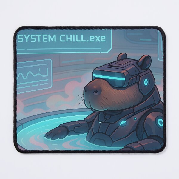 Item preview,  Cyber Capybara Relaxing in Virtual Hot Tub designed and sold by SassyArtistry.