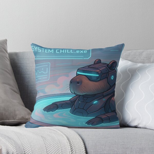 Item preview,  Cyber Capybara Relaxing in Virtual Hot Tub designed and sold by SassyArtistry.