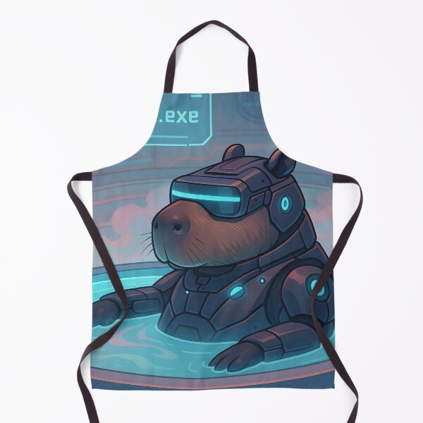 Item preview, Cyber Capybara Relaxing in Virtual Hot Tub designed and sold by SassyArtistry.