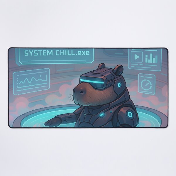 Item preview, Cyber Capybara Relaxing in Virtual Hot Tub designed and sold by SassyArtistry.