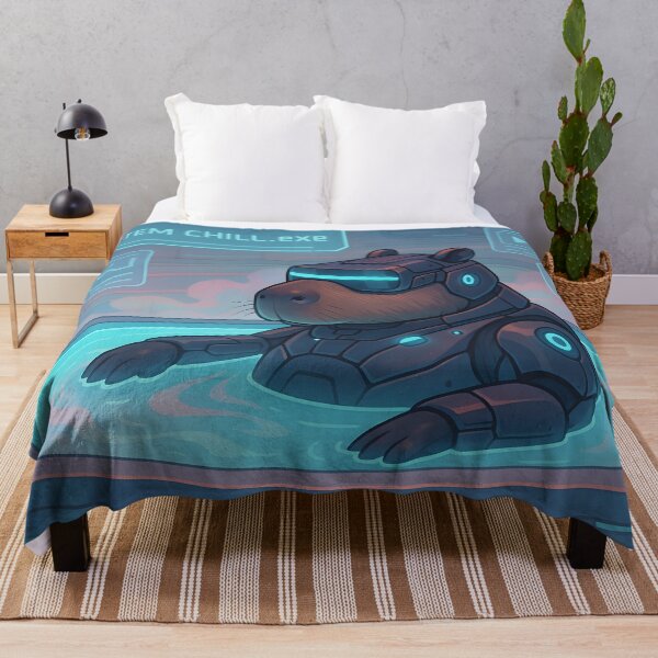 Item preview,  Cyber Capybara Relaxing in Virtual Hot Tub designed and sold by SassyArtistry.