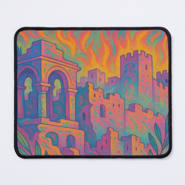 Item preview, Vibrant Psychedelic Art Poster | Nicosia Cityscape | Retro 70s Inspired Travel Wall Art | Colorful Urban Vibes | Modern Abstract Poster Design designed and sold by PaintedPixels01.