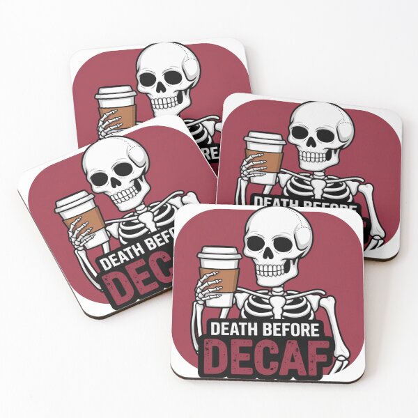Item preview, Death Before Decaf Skeleton Coffee Art designed and sold by bdberto12.
