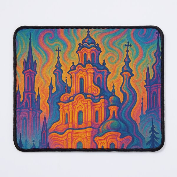 Item preview, Psychedelic Vilnius Cityscape | Trippy Lithuania Poster | Colorful Baltic Travel Art | Groovy Urban Wall Decor | Vilnius in Neon Dreamscape designed and sold by PaintedPixels01.