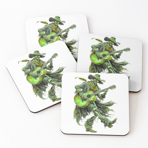 Item preview, "Flaming Skeleton Musician – Apocalyptic Western Rock Style" designed and sold by SantiLab.