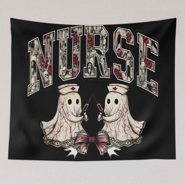 Item preview, Halloween Nurse Scary Coquette Bow designed and sold by KitonicTees.