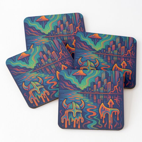 Item preview, Trippy Psychedelic Oslo Art | Vibrant Norway Cityscape | Retro Travel Aesthetic | Oslo Wall Art Decor designed and sold by PaintedPixels01.