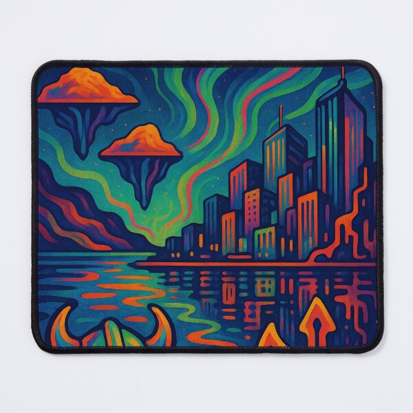 Item preview, Trippy Psychedelic Oslo Art | Vibrant Norway Cityscape | Retro Travel Aesthetic | Oslo Wall Art Decor designed and sold by PaintedPixels01.