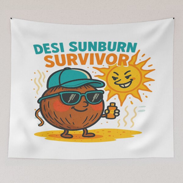 Item preview, Desi Sunburn Survivor: Indian Summer Travel Vibes  designed and sold by Rajasekar.