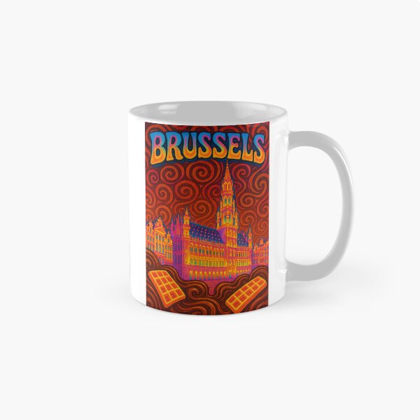 Item preview, Psychedelic Brussels Cityscape | Trippy Belgium Art | Colorful Urban Poster | Vibrant Abstract Brussels | Retro Travel Wall Art designed and sold by PaintedPixels01.