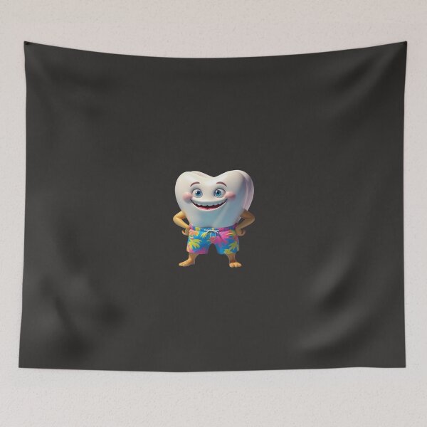 Item preview, Cool Cartoon Tooth Wearing Beach Shorts designed and sold by Golden-flower22.