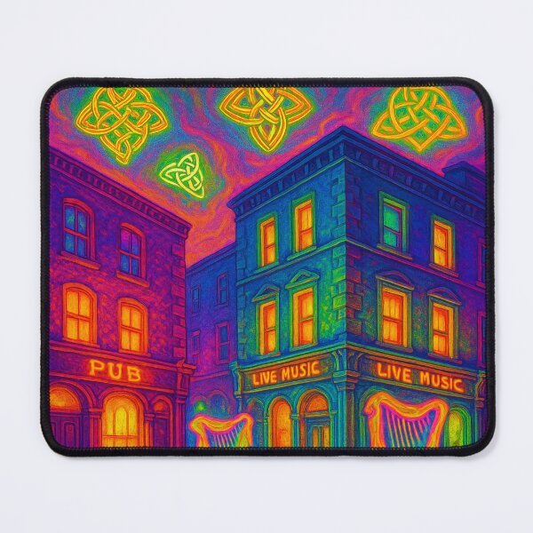 Item preview, Colorful Psychedelic Dublin Art | Trippy Irish Cityscape | Vibrant Dublin Travel Wall Decor designed and sold by PaintedPixels01.