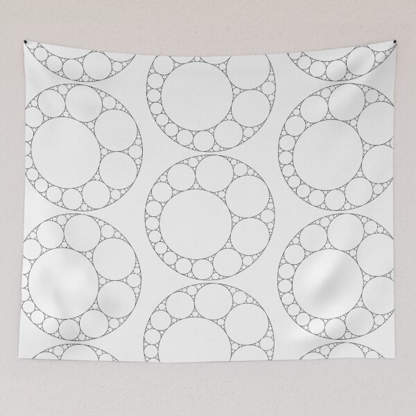 Item preview, Inverted Apollonian Gasket Circle Fractal (black, for light background) designed and sold by Dave LeCompte's Big Dice Games Shop.