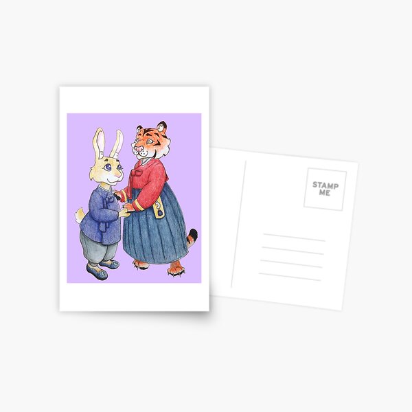 Item preview, Cute Rabbit and Tiger Korean Couple designed and sold by Hwarang healer.