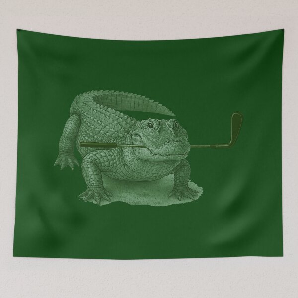 Item preview, Golfing Alligator - Vintage Green Gator Golf Art designed and sold by donwillisjrart.