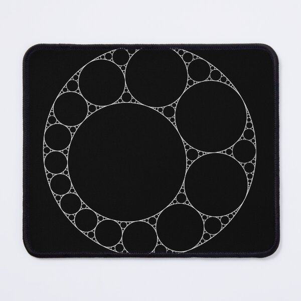 Item preview, Apollonian Gasket Circle Fractal With Inversion (white, for dark background) designed and sold by Dave LeCompte's Big Dice Games Shop.