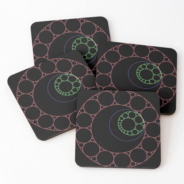 Item preview, Apollonian Gasket Circle Fractal With Inversion (pale, for dark background) designed and sold by Dave LeCompte's Big Dice Games Shop.
