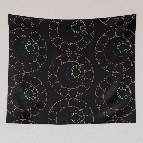 Item preview, Apollonian Gasket Circle Fractal With Inversion (pale, for dark background) designed and sold by Dave LeCompte's Big Dice Games Shop.