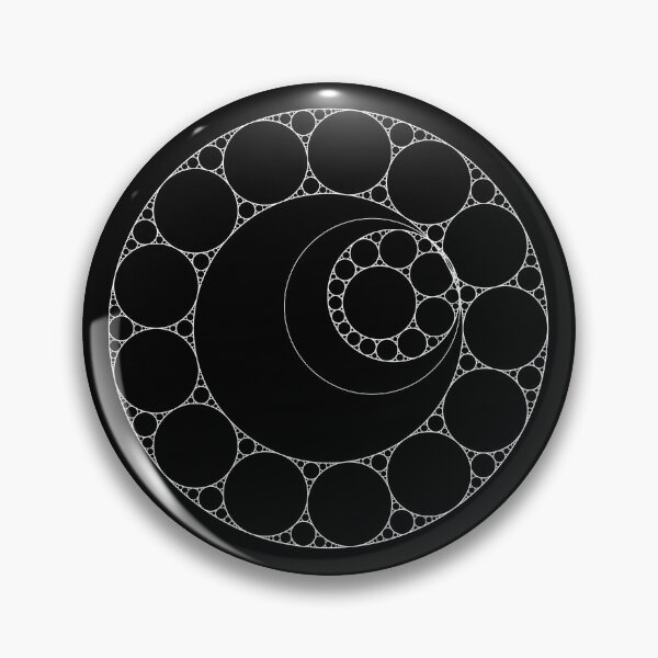 Item preview, Apollonian Gasket Circle Fractal With Inversion (white, for dark background) designed and sold by Dave LeCompte's Big Dice Games Shop.