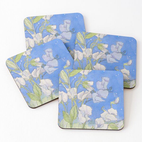 Item preview, White Evening Sweet Peas Watercolor designed and sold by Duncan Bullock.