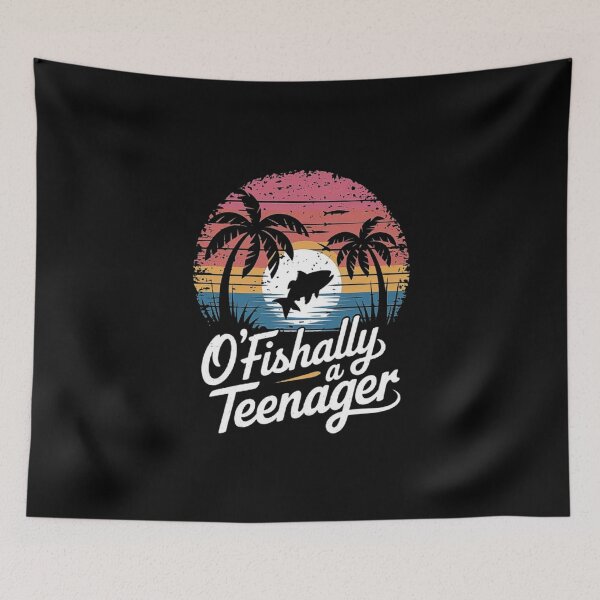 Item preview, O’Fishally a Teenager – Funny Fishing Birthday Sunset Design designed and sold by love3617.