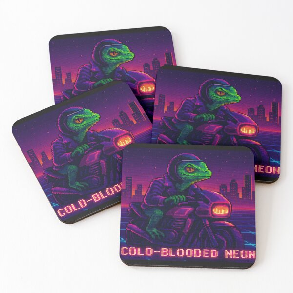 Item preview,  Cold-Blooded Neon Lizard Biker in Retro City designed and sold by SassyArtistry.
